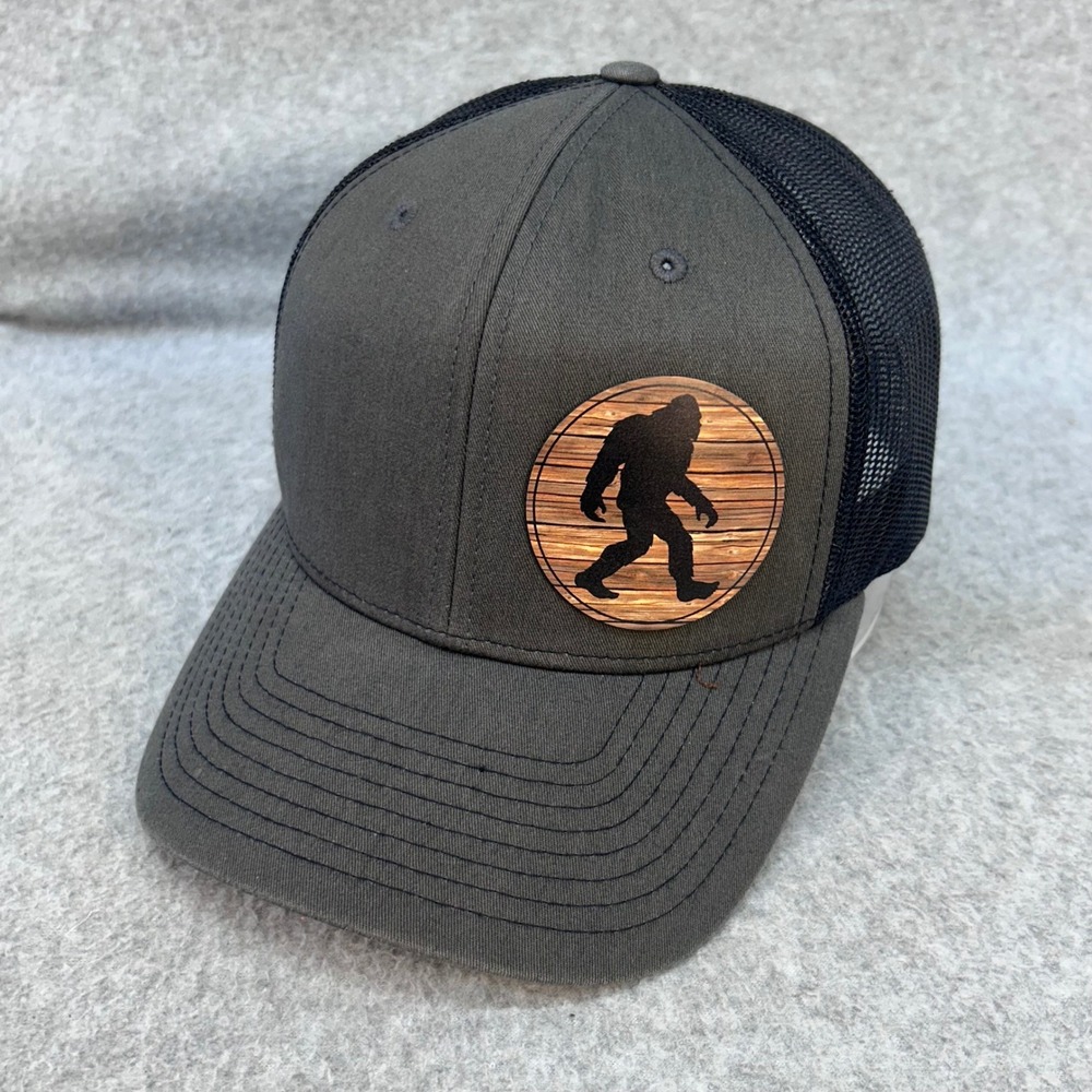 Bigfoot Patch Mens Grey Richardson Trucker Hat Snapback Mesh Cap OSFA